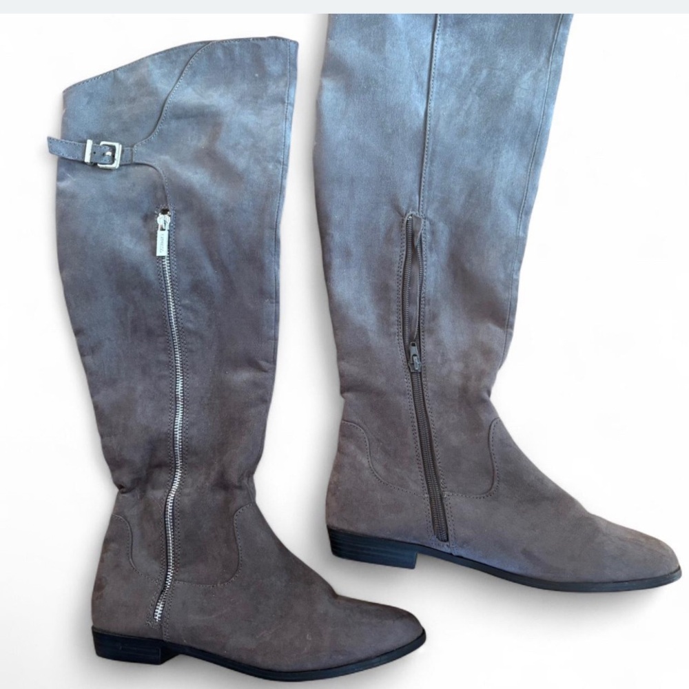 Express Gray Knee-High Women's Boots